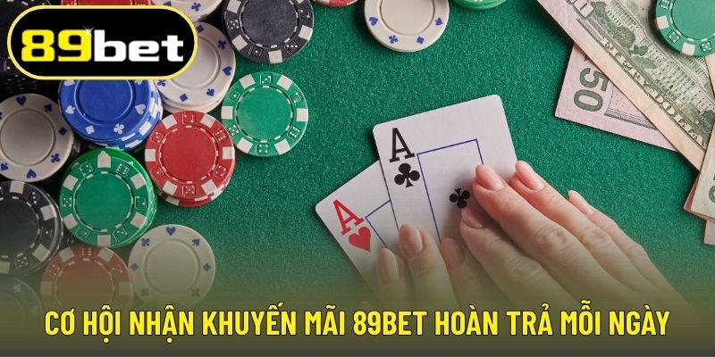 Cơ hội nhận khuyến mãi 89BET hoàn trả mỗi ngày